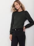 Mint Velvet Puff Sleeve Sweatshirt, Green