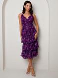 Chi Chi London Floral Midi Dress, Purple