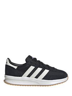 adidas Run 70s 2.0 Leather Blend Lace Up Trainers, Black/White, Black/White