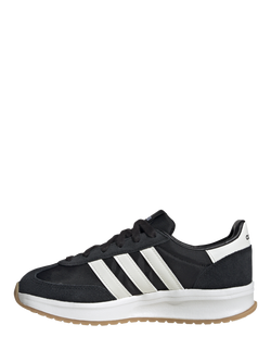 adidas Run 70s 2.0 Leather Blend Lace Up Trainers, Black/White - view 2, Black/White