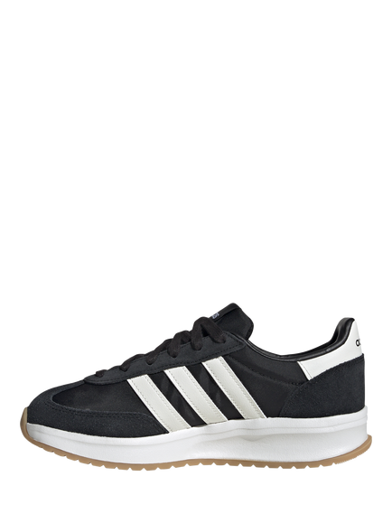 adidas Run 70s 2.0 Leather Blend Lace Up Trainers, Black/White - view 2, Black/White