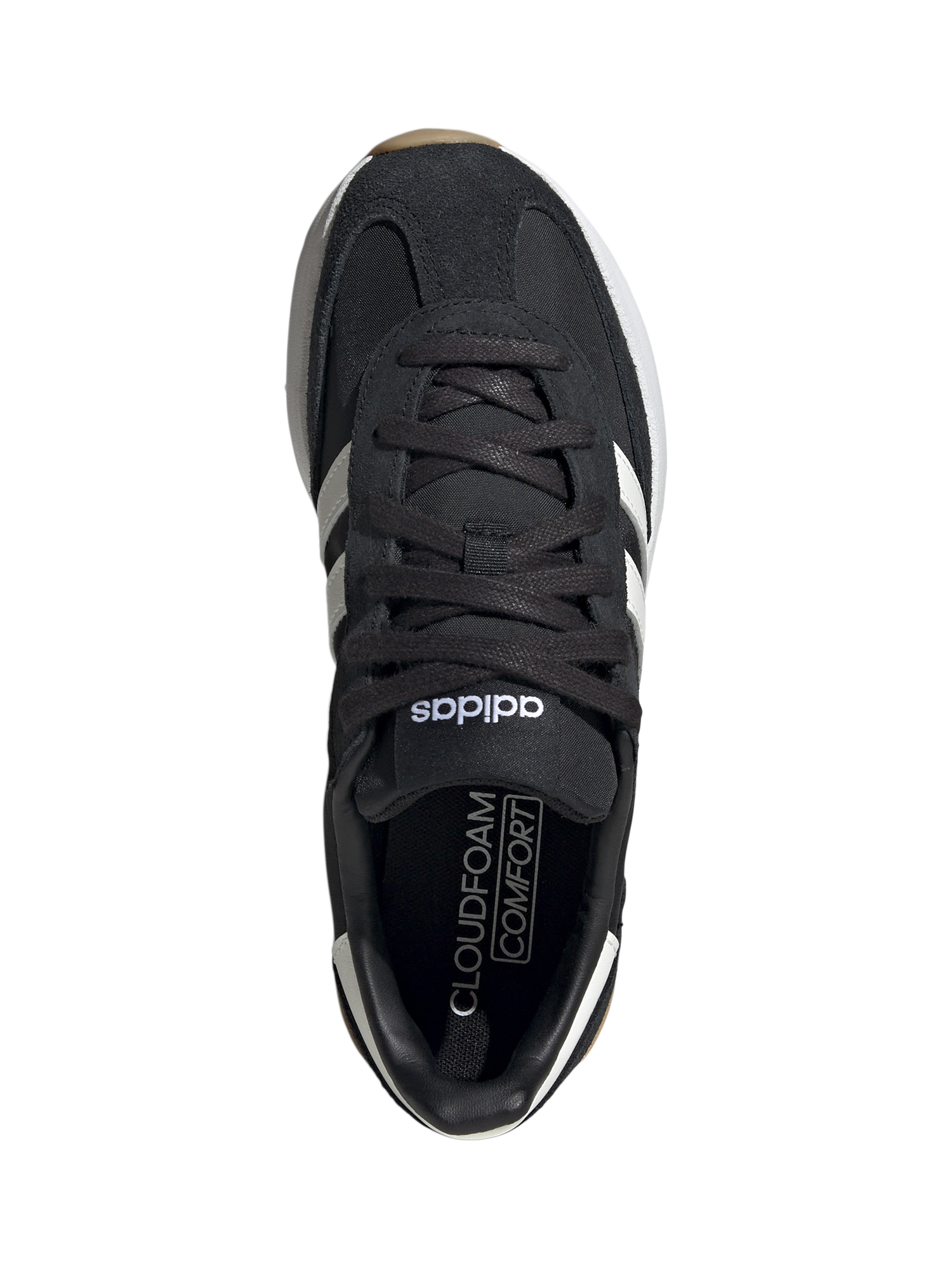 Product image 5 of 6, which shows adidas Run 70s 2.0 Leather Blend Lace Up Trainers, Black/White, 4