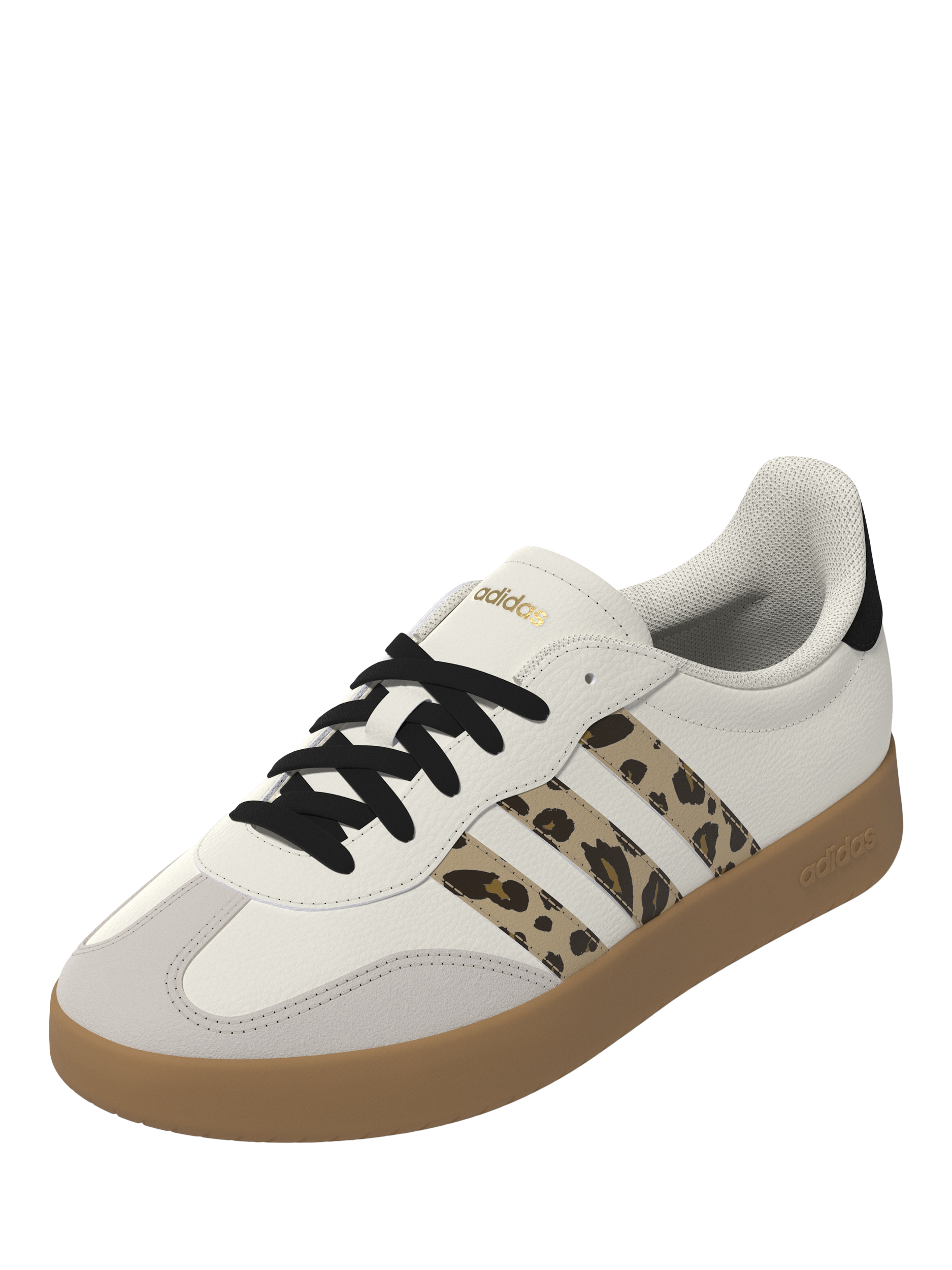 Product image 4 of 7, which shows adidas Barreda Suede Blend Lace Up Leopard Stripe Trainers, Off White/Multi, 5.5