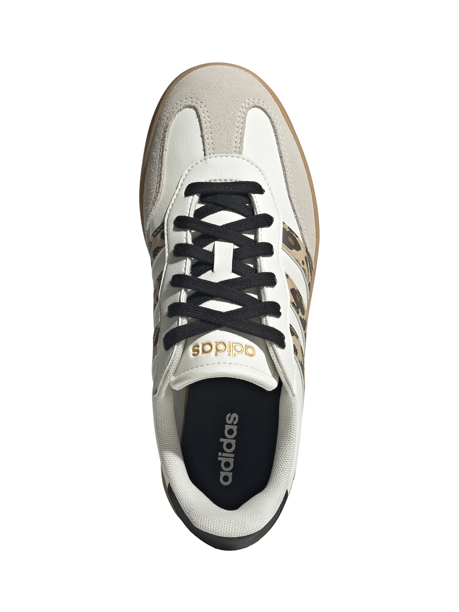 Product image 5 of 7, which shows adidas Barreda Suede Blend Lace Up Leopard Stripe Trainers, Off White/Multi, 5.5