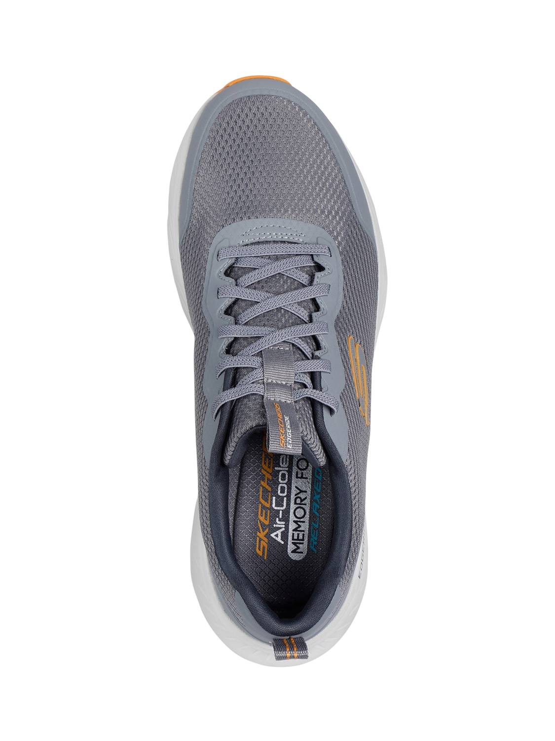 Product image 4 of 4, which shows Skechers Edgeride Rekzeg Air-Cooled Memory Foam Cushioned Trainers, Grey/Orange, 7