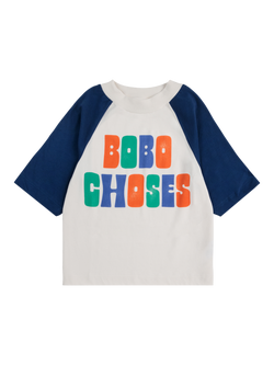 Bobo Choses Kids' Organic Cotton Raglan T-Shirt, Multicolour, Multicolour