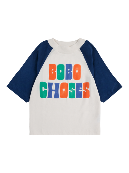 Bobo Choses Kids' Organic Cotton Raglan T-Shirt, Multicolour, Multicolour
