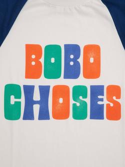 Bobo Choses Kids' Organic Cotton Raglan T-Shirt, Multicolour - view 2, Multicolour