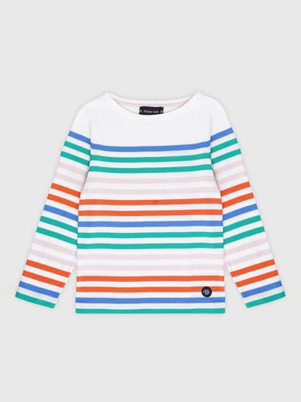 Armor Lux Kids' Mariniere Cotton Long Sleeve Top, Multi Stripe, Multi Stripe