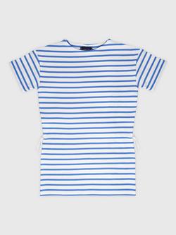 Armor Lux Kids' Cotton Stripe T-Shirt Dress, Blanc/Etoile, Blanc/Etoile