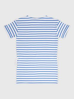 Armor Lux Kids' Cotton Stripe T-Shirt Dress, Blanc/Etoile - view 2, Blanc/Etoile