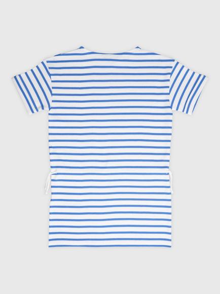 Armor Lux Kids' Cotton Stripe T-Shirt Dress, Blanc/Etoile - view 2, Blanc/Etoile