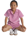 The New Society Kids' Briseis Terry Cotton Short Sleeved Polo Shirt, Hibiscus