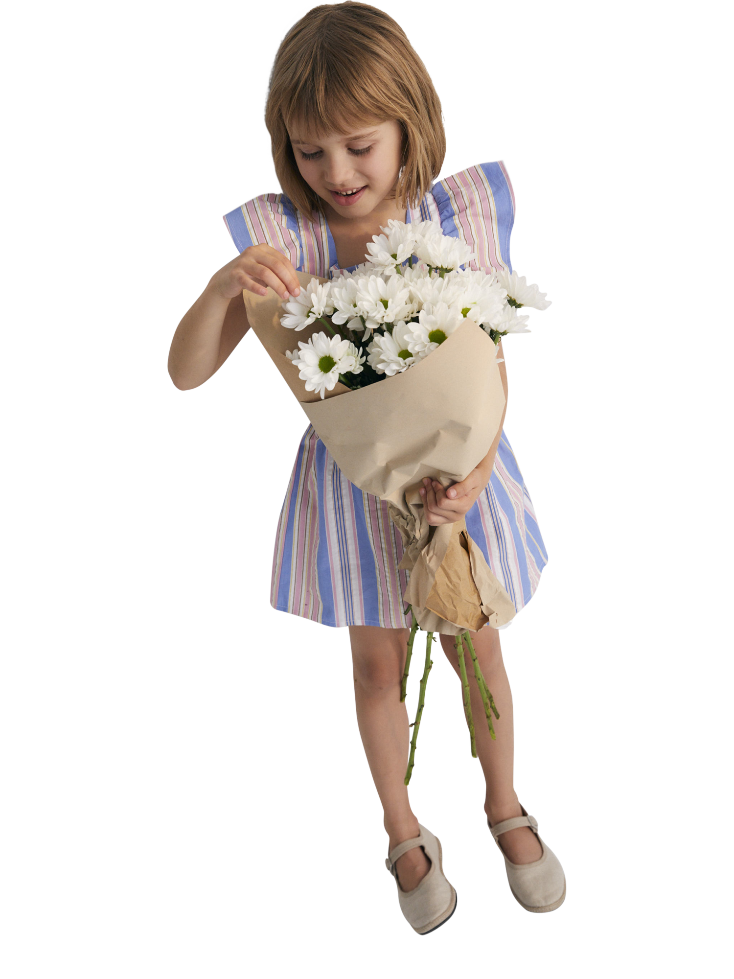 Product image 2 of 7, which shows The New Society Kids' Chara Cotton Striped Jumpsuit, Powder Blue, 4 years