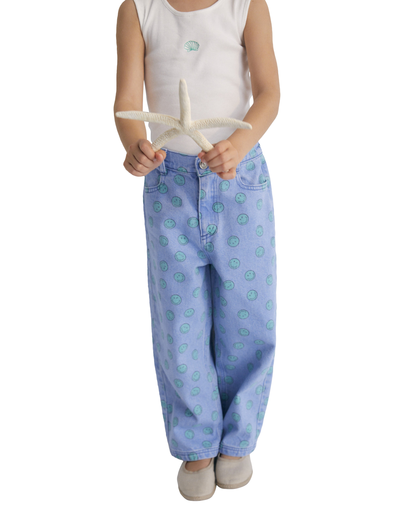 Product image 2 of 6, which shows The New Society Kids' Lipsi Cotton Lobster Top, White, 4 years