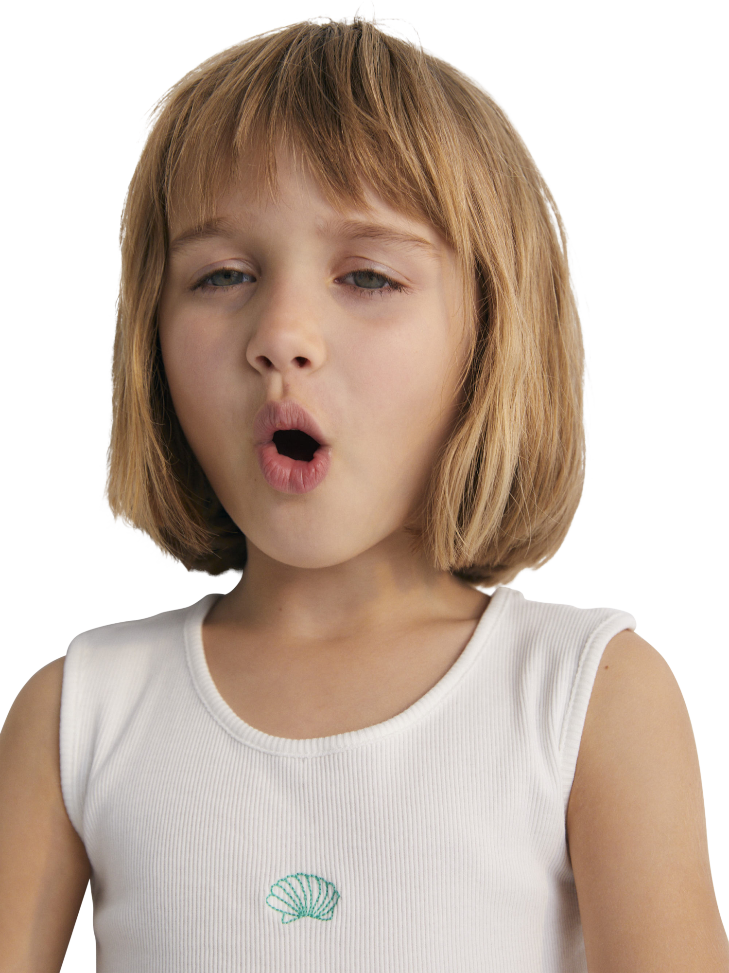 Product image 3 of 6, which shows The New Society Kids' Lipsi Cotton Lobster Top, White, 4 years