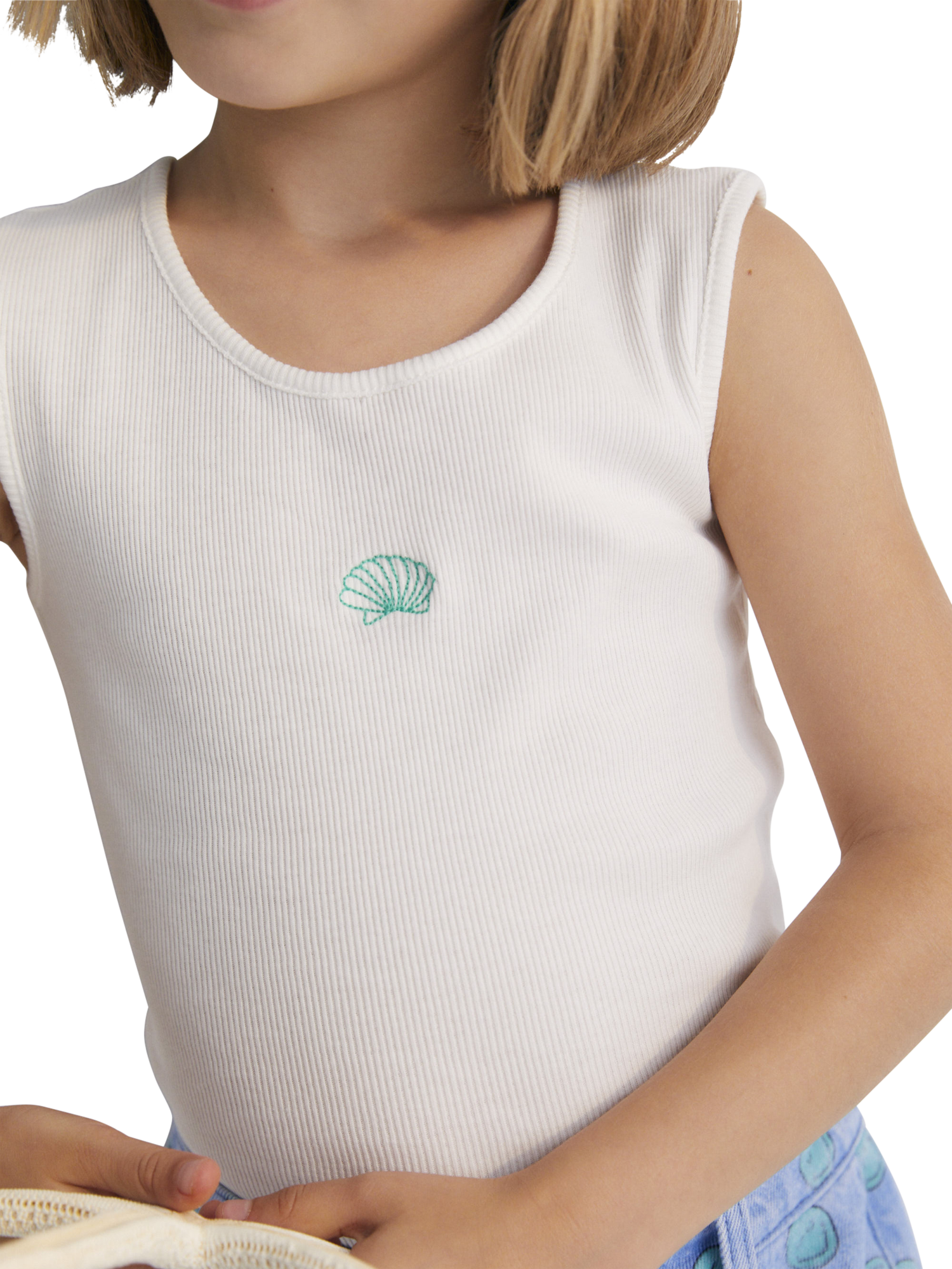Product image 4 of 6, which shows The New Society Kids' Lipsi Cotton Lobster Top, White, 4 years