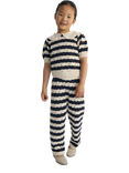 The New Society Kids' Marina Short Sleeve Knit Jumper, Navy