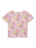 The New Society Kids' Nicolette Cotton Ribbed Floral Print Short Sleeve T-shirt