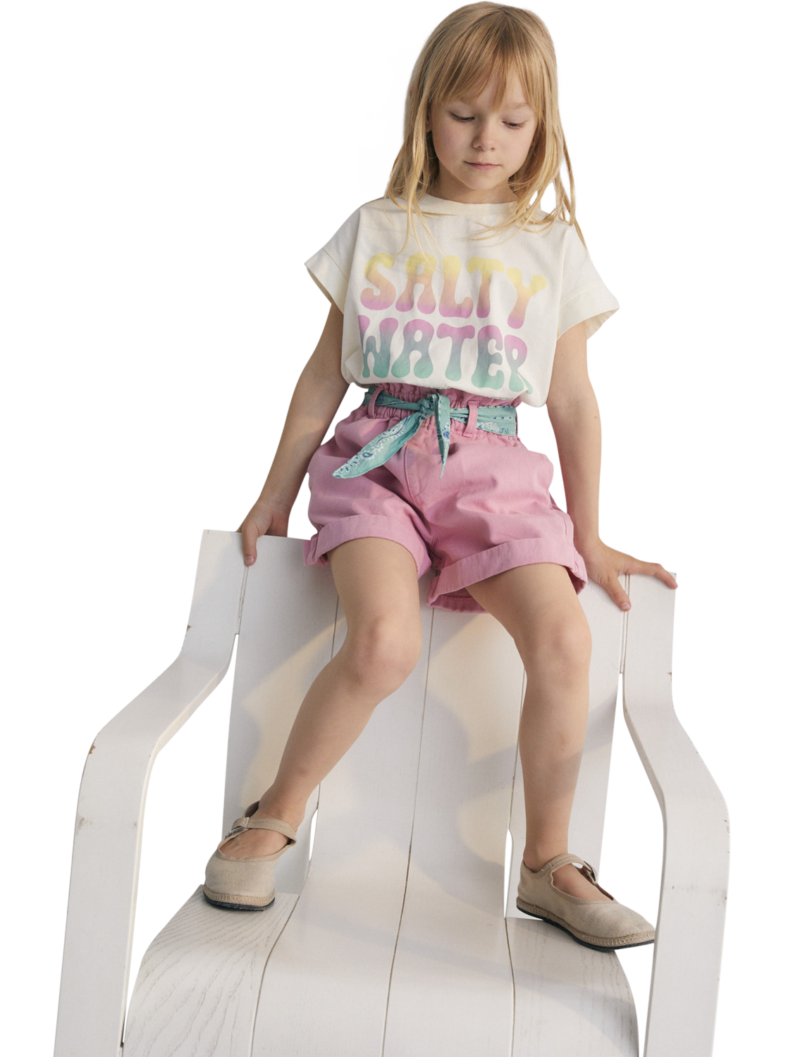 Product image 2 of 5, which shows The New Society Kids' Petros Cotton Logo T-shirt, White, 4 years