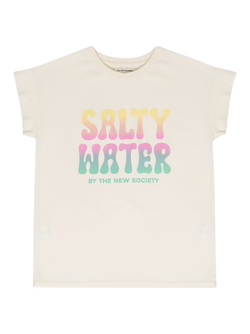 Product image 4 of 5, which shows The New Society Kids' Petros Cotton Logo T-shirt, White, 4 years