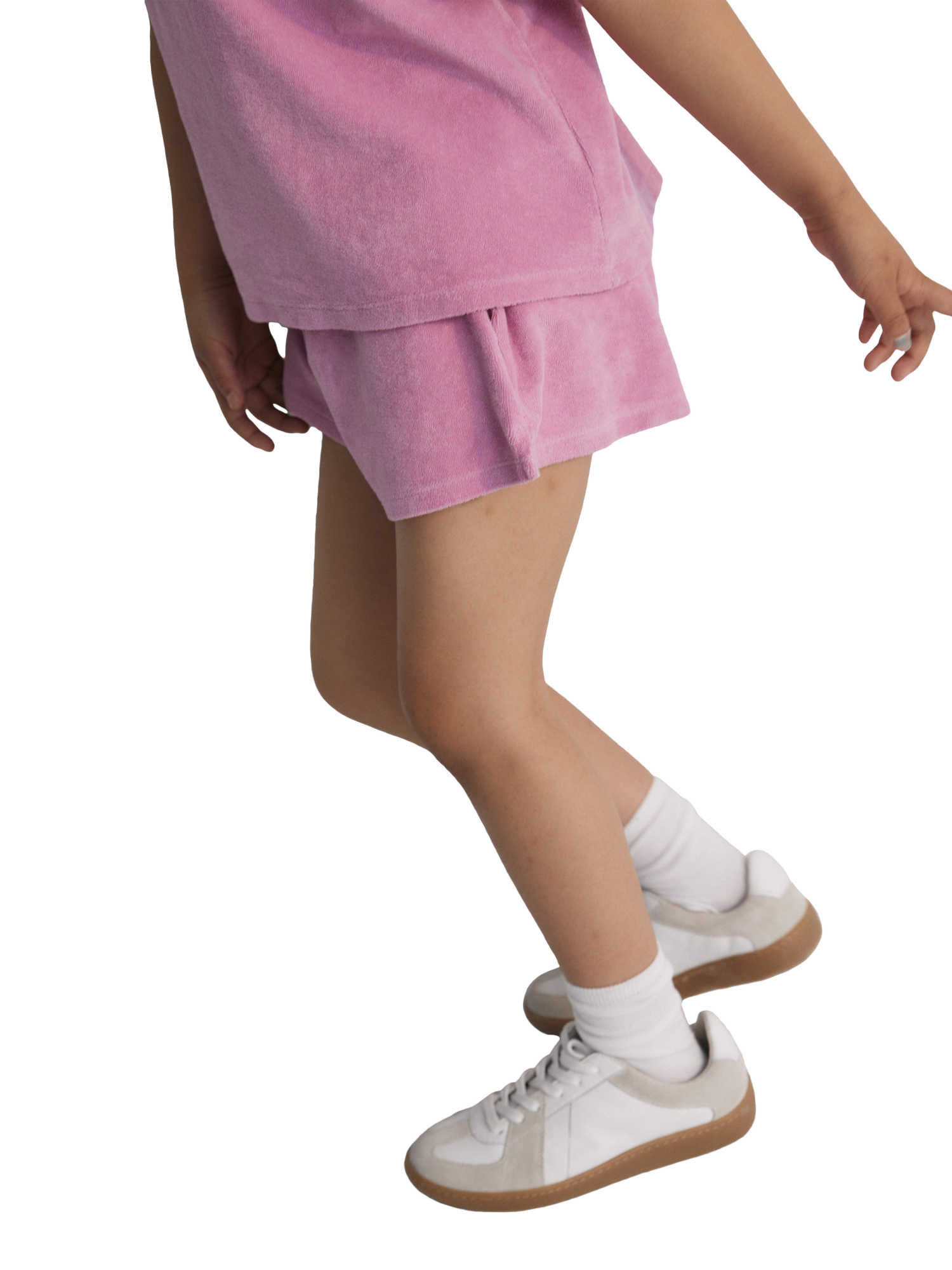 Product image 2 of 4, which shows The New Society Kids' Briseis Terry Cotton Shorts, Hibiscus, 4 years