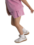 The New Society Kids' Briseis Terry Cotton Shorts, Hibiscus