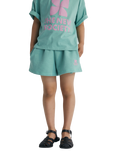 The New Society Kids' Mykonos Cotton Drawstring Shorts, Jade