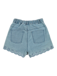 The New Society Kids' Niobe Cotton Denim Embroidered Shorts, Denim