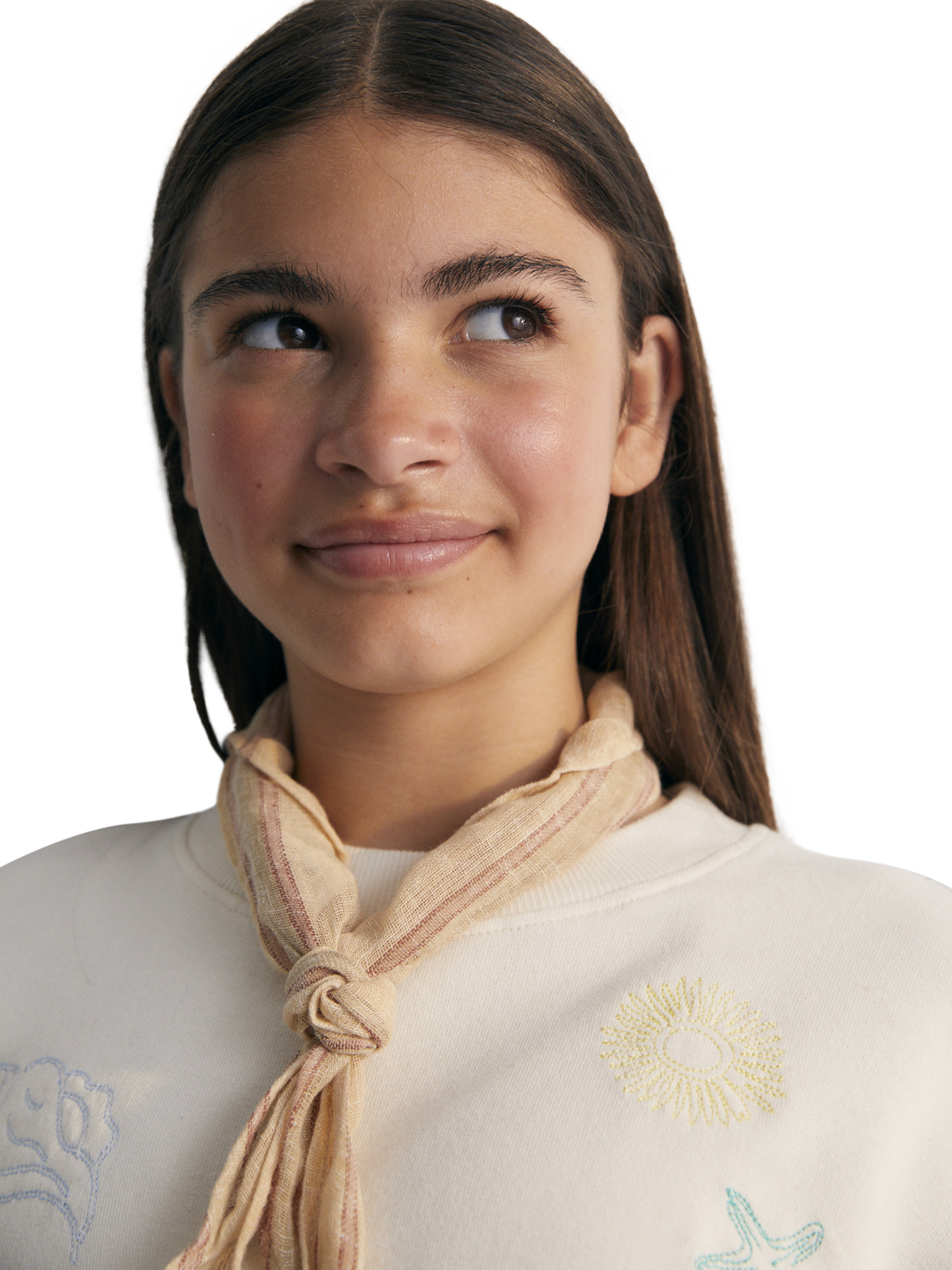 Product image 4 of 8, which shows The New Society Kids' Kostas Cotton Ribbed Sweatshirt, Macadamia, 4 years