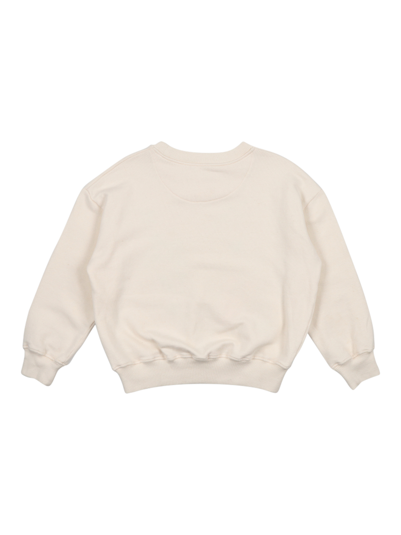 Product image 8 of 8, which shows The New Society Kids' Kostas Cotton Ribbed Sweatshirt, Macadamia, 4 years