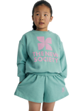 The New Society Kids' Mykonos Cotton Logo Sweatshirt, Jade
