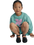 The New Society Kids' Mykonos Cotton Logo Sweatshirt, Jade