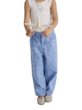 The New Society Kids' Smiley Cotton Printed Denim Trousers