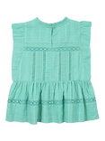 The New Society Kids' Corfu Cotton Blouse, Jade