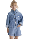 The New Society Kids' Niobe Cotton Embroidered Denim Jacket