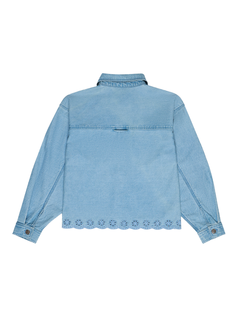 Product image 8 of 8, which shows The New Society Kids' Niobe Cotton Embroidered Denim Jacket, Denim, 4 years