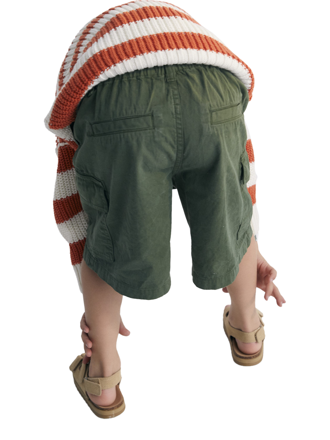 Product image 1 of 6, which shows The New Society Kids' Artemis Bermuda Cotton Drawstring Shorts, Forest, 4 years