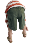 The New Society Kids' Artemis Bermuda Cotton Drawstring Shorts, Forest