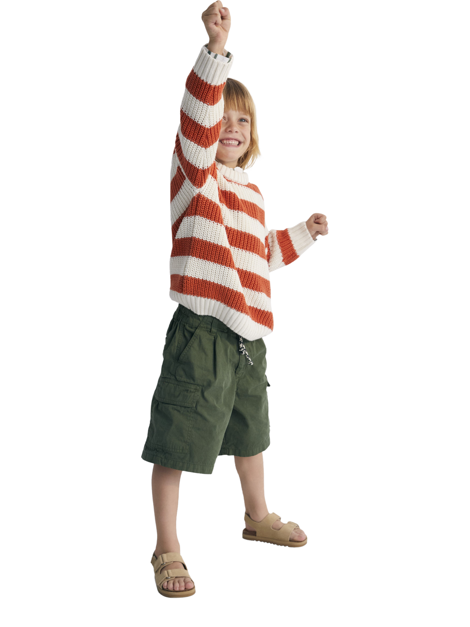 Product image 3 of 6, which shows The New Society Kids' Artemis Bermuda Cotton Drawstring Shorts, Forest, 4 years
