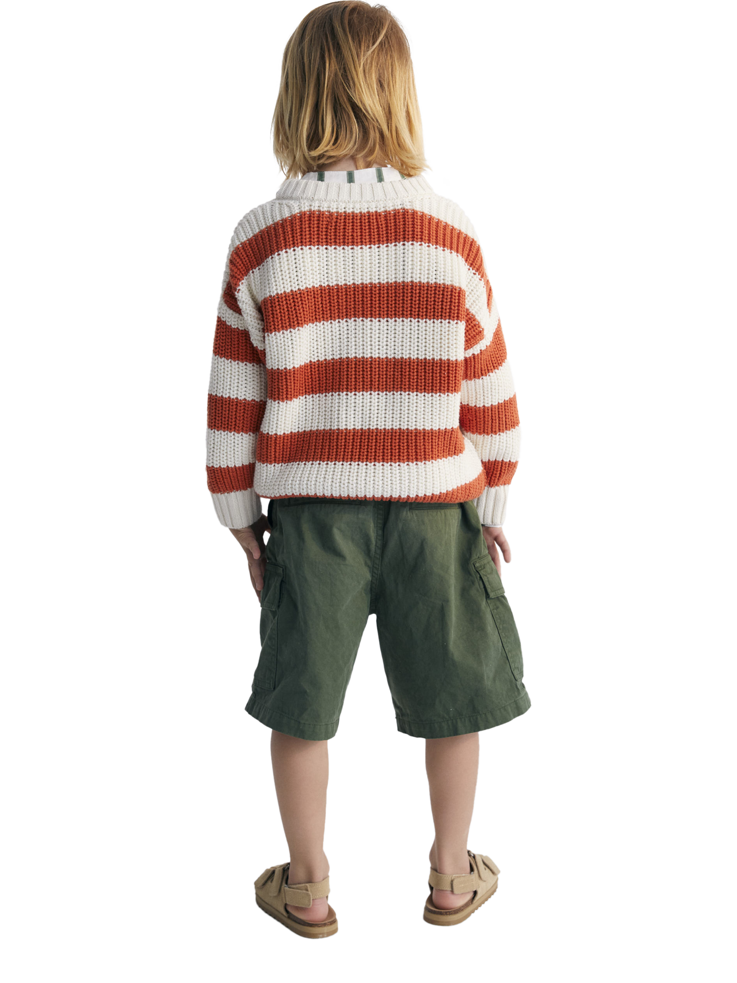 Product image 4 of 6, which shows The New Society Kids' Artemis Bermuda Cotton Drawstring Shorts, Forest, 4 years