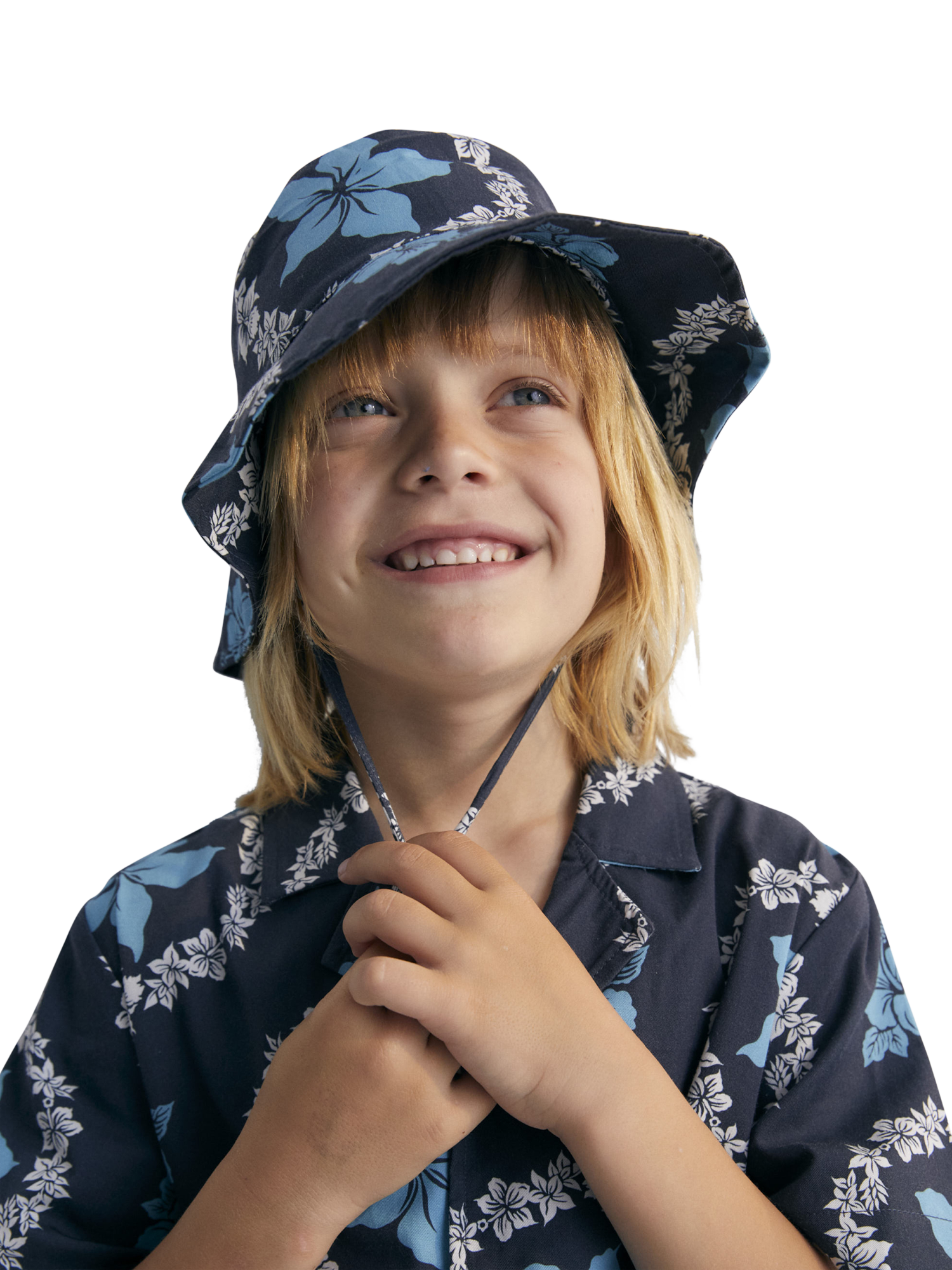 Product image 4 of 7, which shows The New Society Kids' Dionisio Cotton Button Shirt, Navy, 4 years