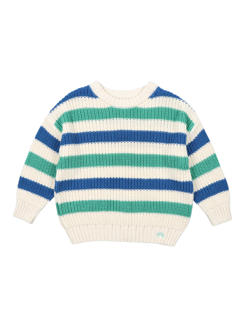 Product image 6 of 7, which shows The New Society Leto Cotton Ribbed Cuff Jumper, Jade, 4 years