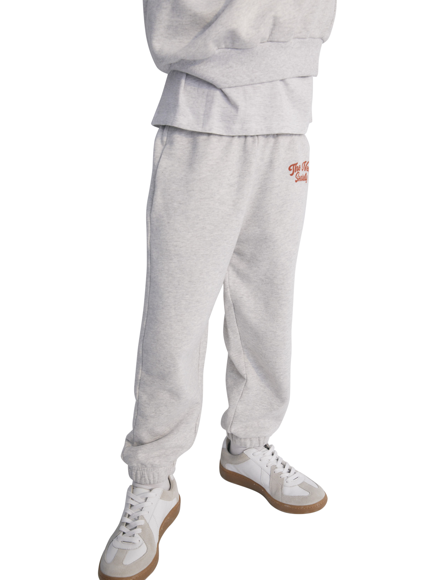 Product image 2 of 5, which shows The New Society Kids' Ios Cotton Denim Joggers, Grey, 4 years