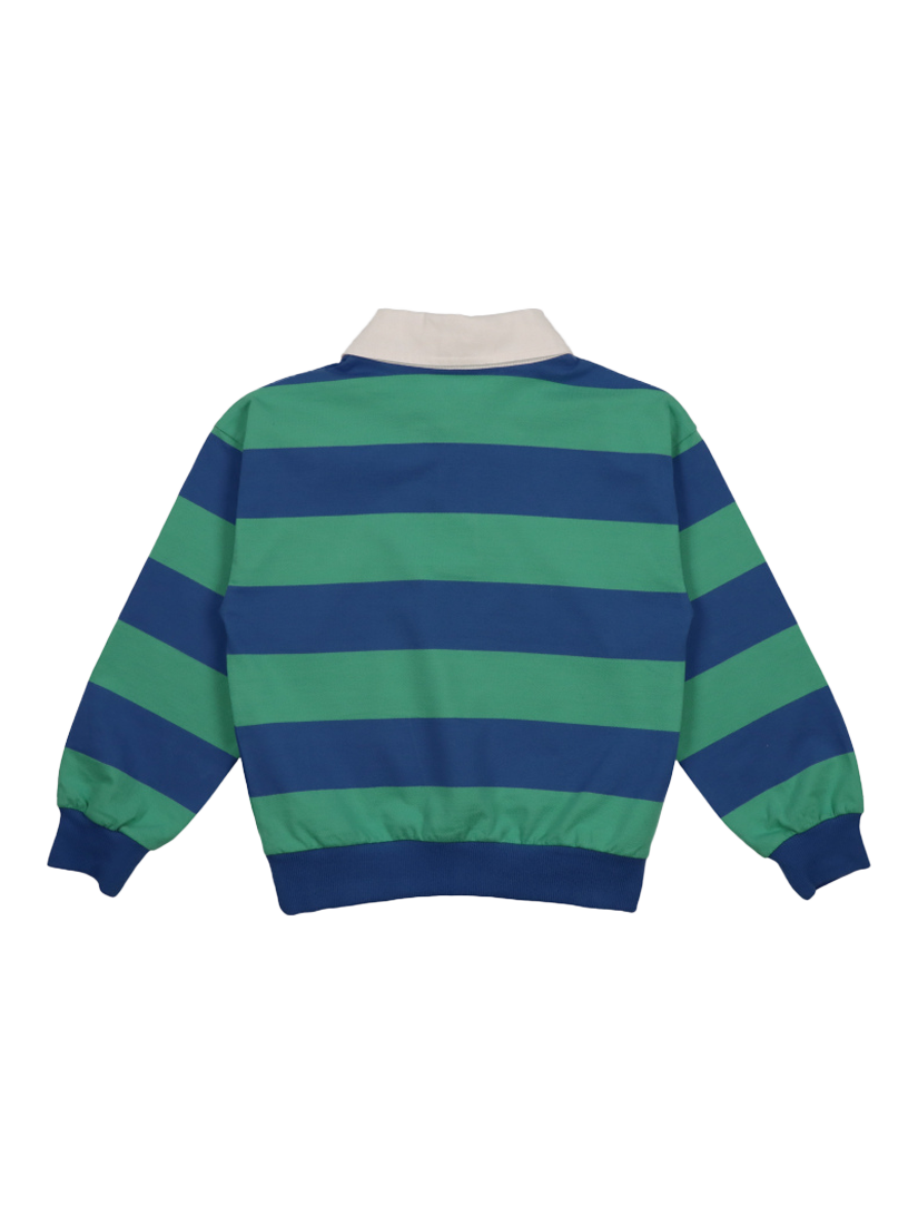 Product image 5 of 5, which shows The New Society Kids' Ares Cotton Piqué Crew Neck Polo T-Shirt, Cobalto, 4 years