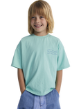 The New Society Kids' Kymi  Cotton Short Sleeve Ribbed T-Shirt, Jade