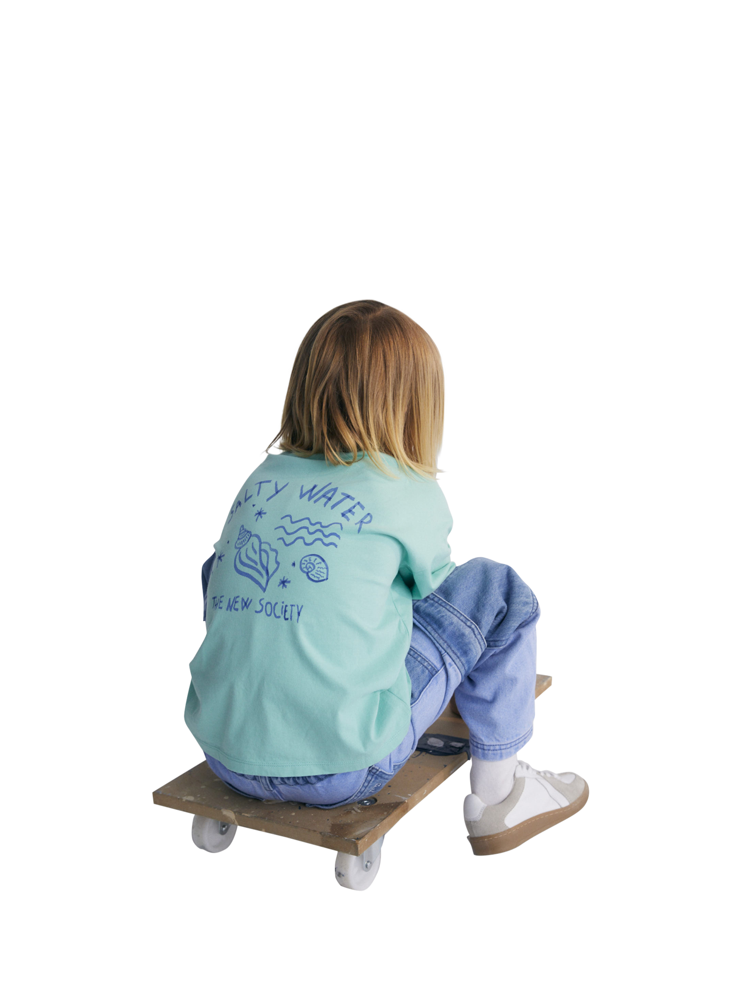 Product image 4 of 4, which shows The New Society Kids' Kymi  Cotton Short Sleeve Ribbed T-Shirt, Jade, 4 years