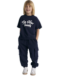 The New Society Kids' Pylos Cotton Raw Edge Short Sleeve Sweatshirt