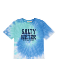 The New Society Kids' Rhea Cotton Tie-Dye Short Sleeve Logo T-Shirt, Cobalto