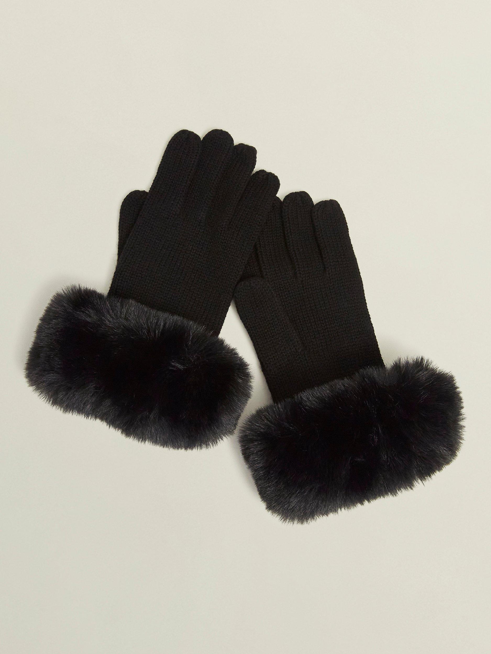 Hobbs Alison Wool Blend Gloves, Black